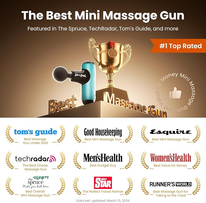 BOB AND BRAD Q2 Mini Massage Gun, Pocket-Sized Deep Tissue Massager Gun, Portable Percussion Muscle Massager Gun, Ultra Small & Quiet Muscle Massage Gun with Carry Case -Green - Bloomnest