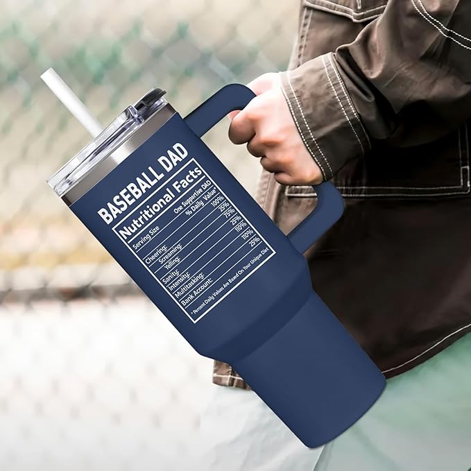 Baseball Gifts, Baseball Dad 40oz Tumbler, Baseball Dad Gifts For Sports Enthusiast Dads, Custom Travel Mug, Perfect Baseball Gifts For Dad, Birthday, And Christmas Presents For Baseball Lovers - Bloomnest