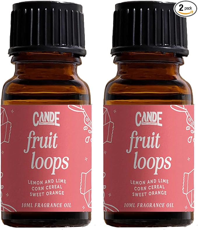 CANDECraftCo Premium Fragrance Oil – Diffuser Oils Fragrances Scented for Home, Candle Soap Making Supplies, Aromatherapy Blends for House (0.34 Fl Oz) (2-Pack, Fruit Loops) - Bloomnest