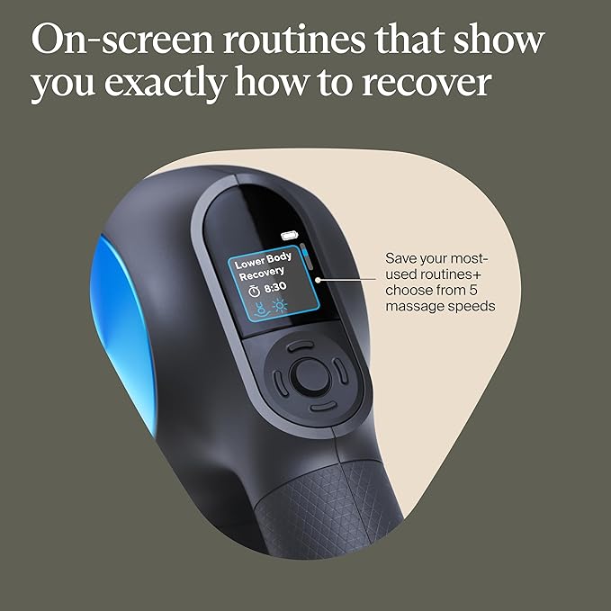 Therabody Theragun PRO Plus - 6-in-1 Deep Tissue Percussion Massage Gun, Handheld Personal Massager for Full Body Pain Relief & Muscle Tension with Biometric Breathwork, Vibration & Heated Attachments - Bloomnest