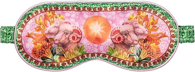 slip Pure Silk Sleep Mask - 100% Pure 22 Momme Mulberry Silk Eye Mask - Comfortable Sleeping Mask with Elastic Band, Zodiac Collection: Aries - Bloomnest