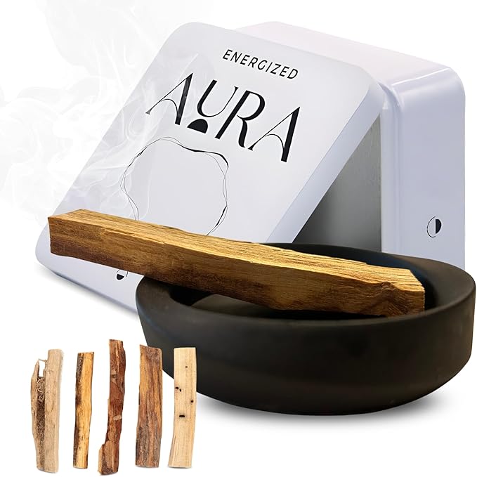 5 Palo Santo Sticks - Palo Santo Holder - Palo Santo Burner - PaloSanto Sticks with Holder - Palosanto Stick - Meditation Accessories ENERGIZEDAURA