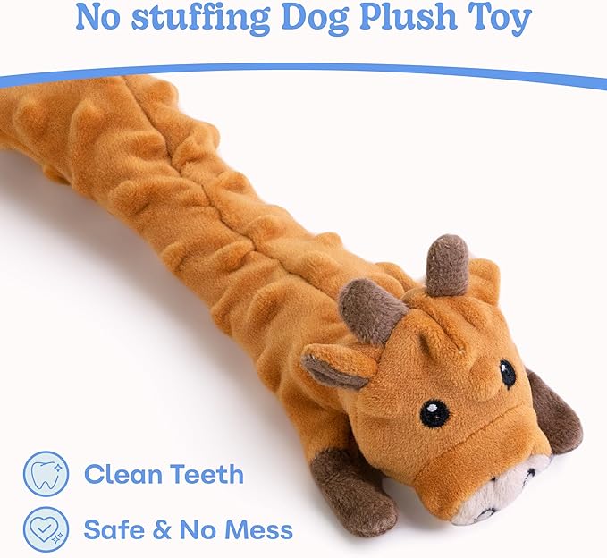 SHARLOVY Dog Squeaky Toys Pack, Bubble Plush Puppy Teething Pet Toys, Crinkle No Stuffing Animals Dog Toy, Doggies Chew for Large Small Medium Breeds - Bloomnest