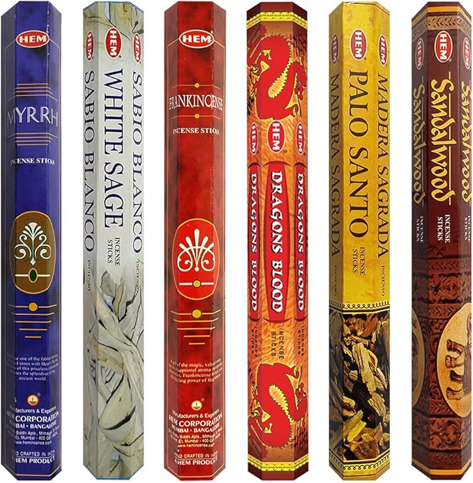 Hem Incense Sticks Variety Pack #31 and Incense Stick Holder Bundle with 6 Classic Fragrances - Bloomnest