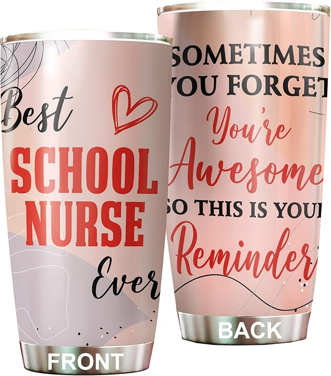 Stainless Steel 20oz Tumbler, Funny School Nurse Appreciation Gifts - Bulk For Birthday, Christmas, Nurses Day Gifts For Women, Men - Coffee Cup - Bloomnest