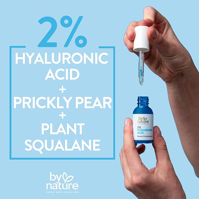By Nature 2% Hyaluronic Acid Serum for Face & Neck – Deep Hydration Serum for Dry, Oily & Sensitive Skin – Lightweight Facial Serum, 1 fl oz - Bloomnest