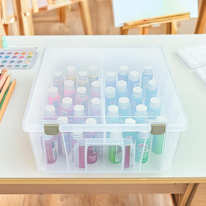 ArtBin 6990AB Super Satchel Double Deep Compartment Box - Art Storage with 8 Removable Compartments, Smart Closure for Craft Supplies (Gold- Pack of 1) - Bloomnest