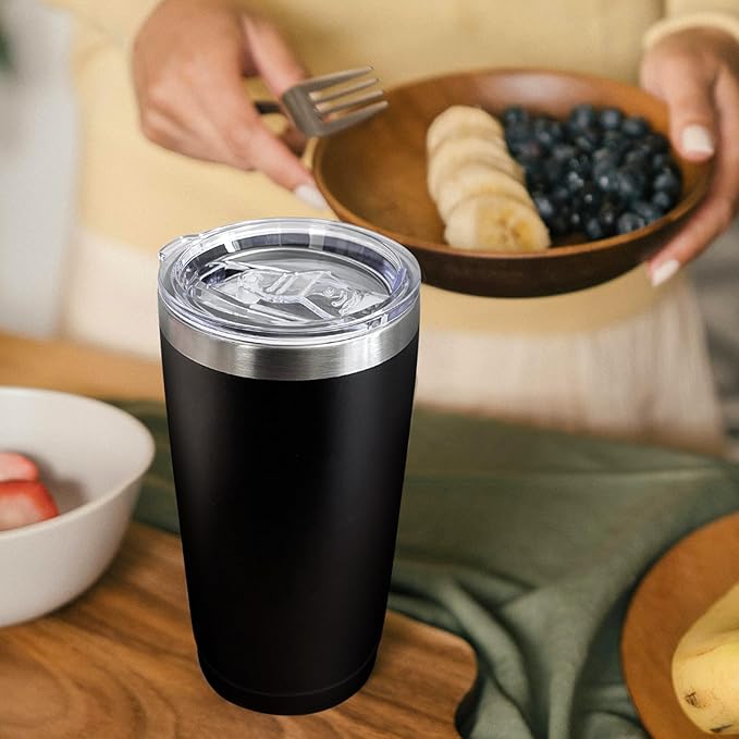 YOUKE OLA 16 Pack Stainless Steel Tumbler Bulk Insulated Vacuum Travel Mug Powder Coated Coffee Mug Gift for Laser Engrave, 20oz Black - Bloomnest