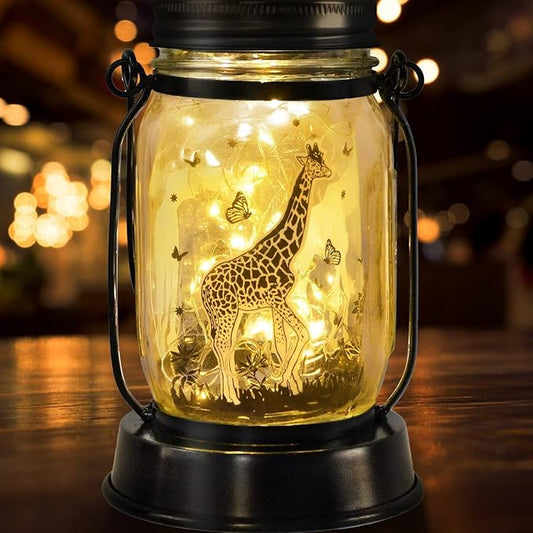 Giraffe Gifts for Women/Men Giraffe Lovers Solar Lantern Mom Birthday, Mothers Day, Christmas Gifts, Solar Garden Decoration Outside for Yard, Patio,Backyard,Porch, Torches - Bloomnest