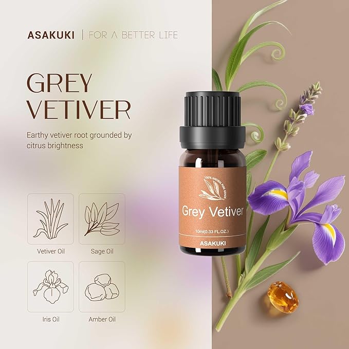 ASAKUKI Essential Oils Set – 6×10ml Cologne-Inspired Unisex Fragrance Oils for Diffusers – Elegant, Clean, and Confident Scents Loved by Women and Men - Bloomnest