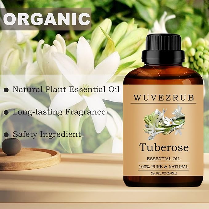 Tuberose Essential Oils, 240ML Pure and Natural Essential Oil for Aromatherapy Diffuser - Tuberose /8 Fl Oz - Bloomnest