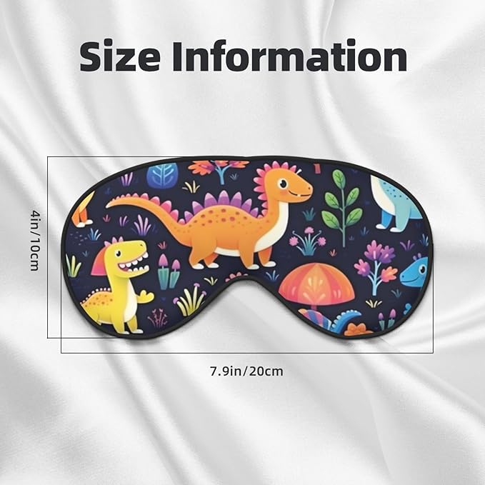 Sleep Eye Mask Cute Dinosaur Jungle Floral Sleep Mask for Women Men Comfortable Eye Mask with Adjustable Strap Soft Eye Cover Blindfold for Travel Yoga Nap Shift Work - Bloomnest