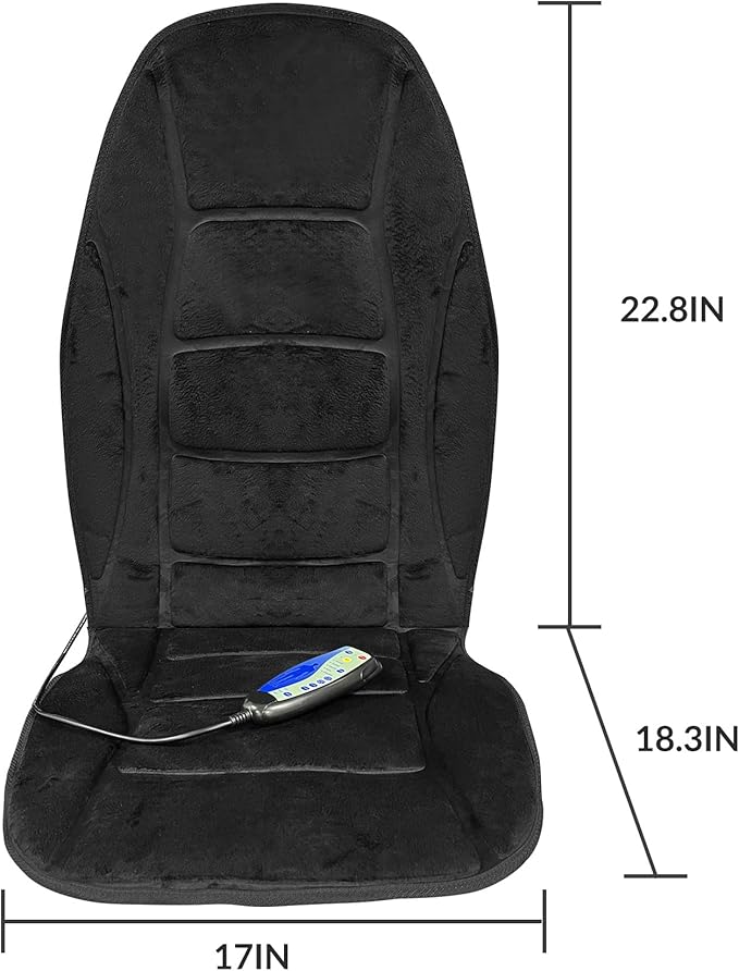 Chair Massager Cushion, Back Massager with Heat, Electric Seat Massage Pad, Back Massage Chair Pad for Back Pain Relief, 2 Heat Levels & 5 Vibrating Modes, Christmas Gifts for Men Dad Mom Him Her - Bloomnest