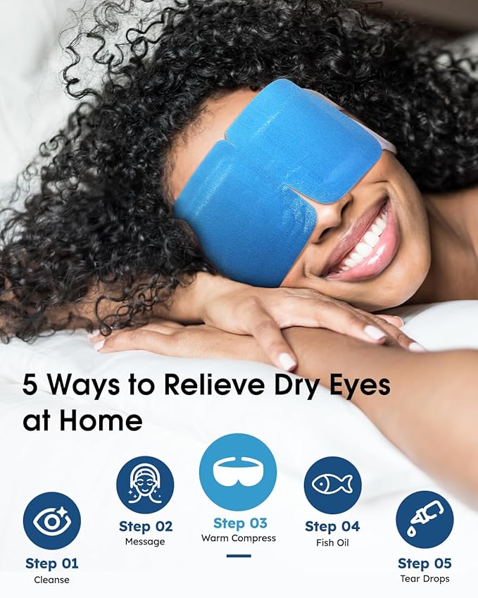 20 Packs Steam Eye Masks for Dry Eyes, Warm Compress Relief for Eye Fatigue & Puffiness, Sleep Heated Eye Mask, Disposable Travel Essentials, Spa Relaxation Gift Women, Party Favors Adults, Blueberry - Bloomnest