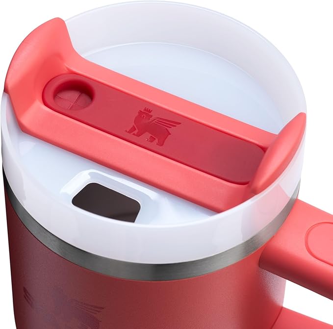 Stanley Quencher H2.0 Tumbler with Handle and Straw 20 oz | Flowstate 3-Position Lid | Cup Holder Compatible for Travel | Insulated Stainless Steel Cup | BPA-Free | Hot Coral