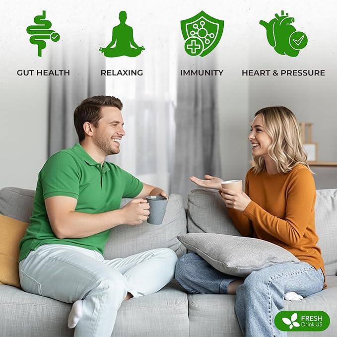 FreshDrinkUS, Premium Green Ginger Tea | 135 Tea Bags | Sencha Green Tea with Ginger, Lemongrass, Turmeric, Hibiscus & Peppermint | Natural Herbal Blend | Comfort & Refreshing, Vegan - Bloomnest