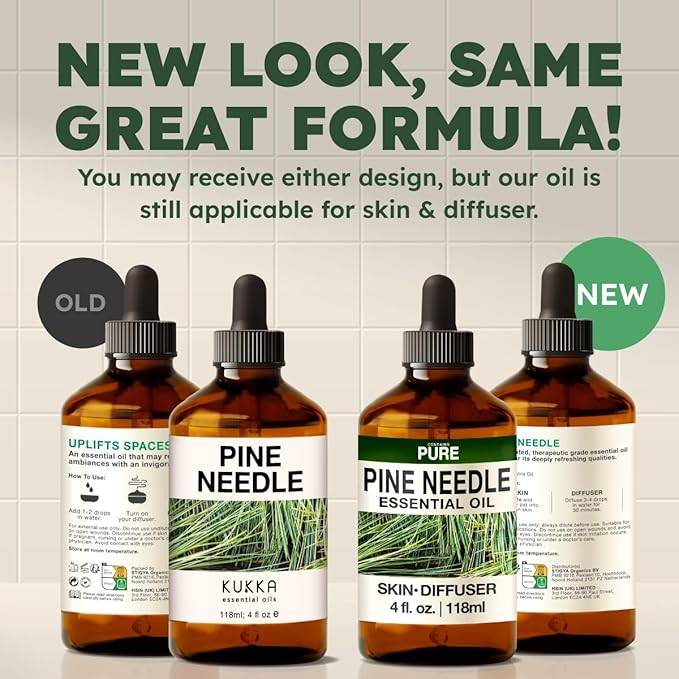 KUKKA Pine Needle Essential Oils - 4 Fl Oz - for Hair, Skin, Diffuser, Aromatherapy & DIY Soap Making Scent - Bloomnest