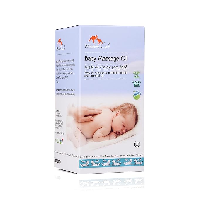 Mommy Care Baby Massage Oil – Vegan Plant-Based Natural Formula with Almond Oil, Calendula & Chamomile, Nourishes & Hydrates, 100ml / 3.38 fl oz - Bloomnest