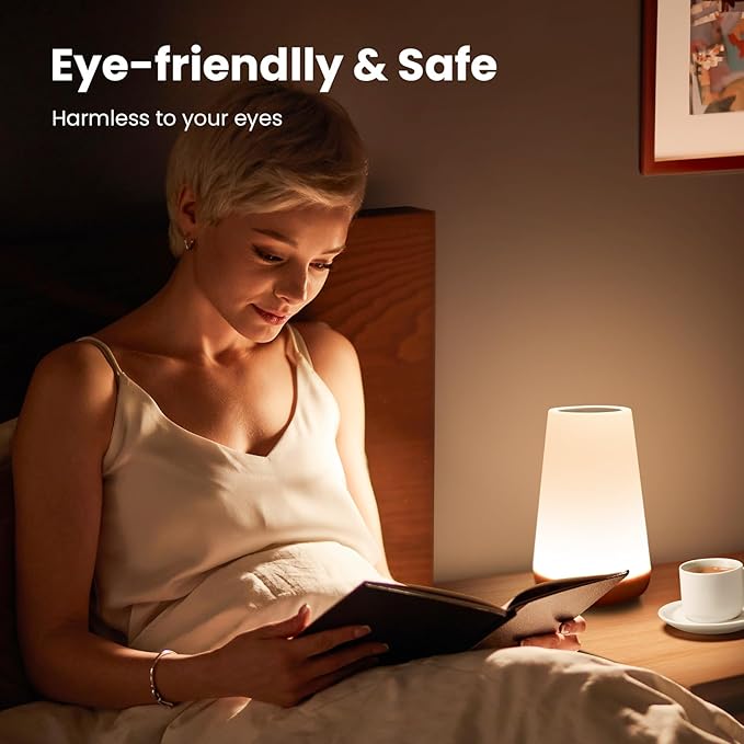 THAUSDAS Night Light, Dimmable Touch Lamp for Bedroom, Portable Table Bedside Lamp, 5 Brightness 13 RGB Colors, Night Lights for Baby Nursery Bathroom - Bloomnest