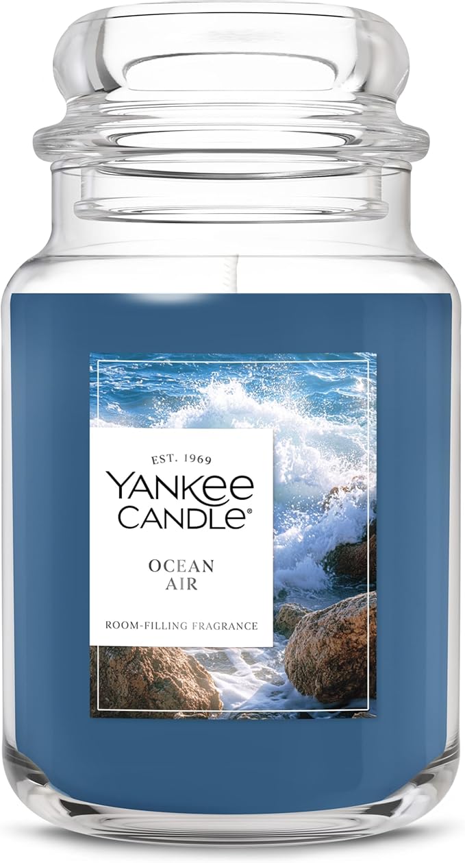 Yankee Candle Ocean Air Scented Candle, 22oz Large Jar with up to 150 Hour Burn Time, Giftable - Bloomnest
