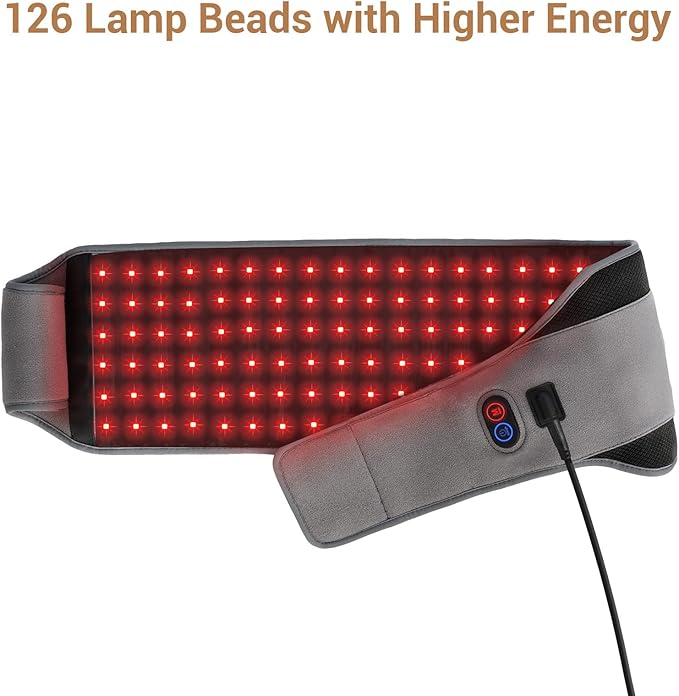 Comfytemp Red Light Therapy Belt with 126 LEDs, FSA Eligible HSA Red Light Therapy for Body, 660nm & 850nm, 22W Light Wrap with Timer for Back Waist Belly Joint Muscle(Corded) (Pack of 2) Comfytemp