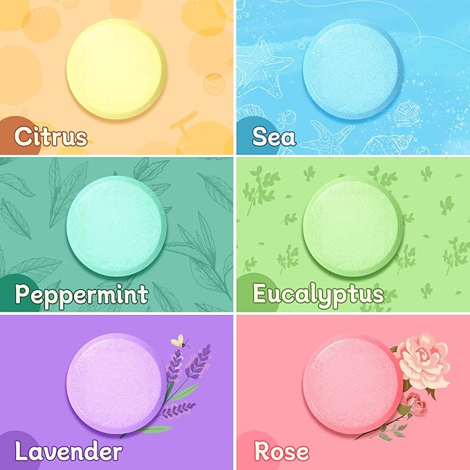 12 Pack Shower Steamers, Bath Bombs with Individually Wrapped, Shower Tablets for Her, Valentines Day Gifts for Her and Him, Birthday Presents for Men and Women Who Have Everything(6 Scents) - Bloomnest