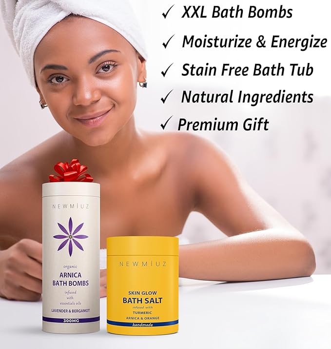 Arnica Bubble Bath Bombs Lavender Bergamot Essential Oils Luxurious Mega Foaming Bath Bombs for Dry Skin Nourishment Moisturizing Blissful Bath Gift - Bloomnest