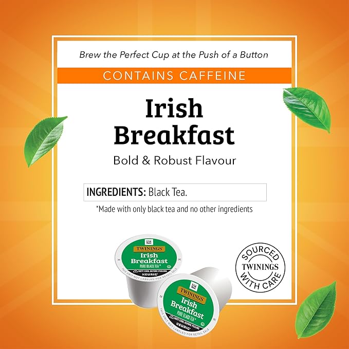Twinings Irish Breakfast Black Tea 72 K-Cup Pods for Keurig, 12 Count (Pack of 6), Robust, Strong, Bold Flavour, Caffeinated, Enjoy Hot or Iced - Bloomnest