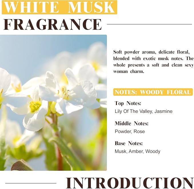 EUQEE White Musk Fragrance Oils for Home Aromatherapy, Premium White Musk Fragrance Oil with Glass Dropper for Diffusers, Candle & Soap Making, Bath Bombs (2.02 Fl oz/60 ml) - Bloomnest
