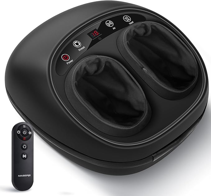 Foot Massager with Heat, Deep Kneading Therapy Compression, Shiatsu Feet Massager Machine for Plantar Fasciitis, Neuropathy Pain, Birthday Gifts for Women Mom Men Dad - Bloomnest