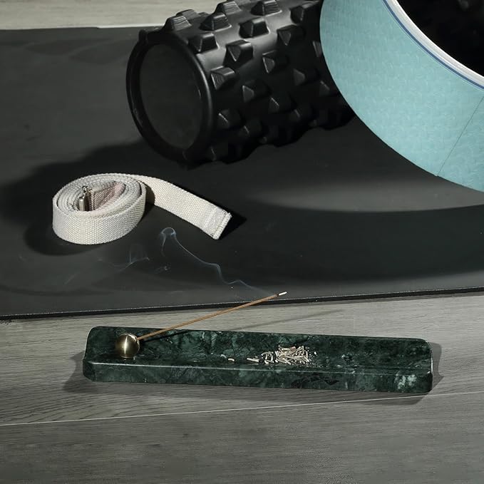 Koville Luxury Natural Indian Marble Incense Holder, Incense Holders for Sticks, Incense Burner Holder, Ideal for Meditation and Relaxing, Easy to Clean(Indian Green) - Bloomnest