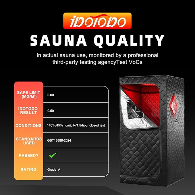 Portable Personal Far Infrared Sauna Box for Home with 660nm Red Light Threapy Panel, Upgraded Infrared Dry Sauna, 140℉, Heating Foot Pad, Upgraded Comfortable Chair