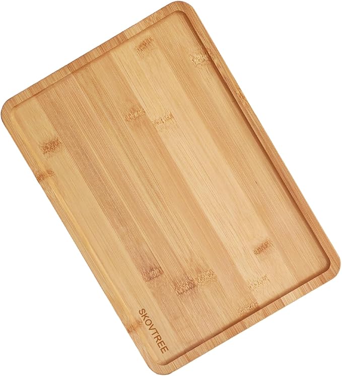 Bamboo Tray for Serving Food, Tray for Eating and Serving Coffee, Tea, 13.0×9.1 Inch - Bloomnest