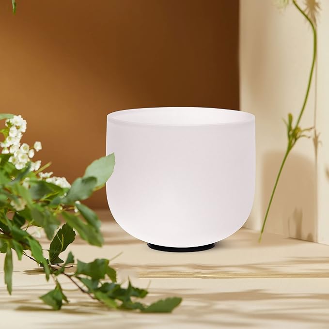 TOPFUND 8 inch F Note Crystal Singing Bowl Heart Chakra Meditation Sound Healing