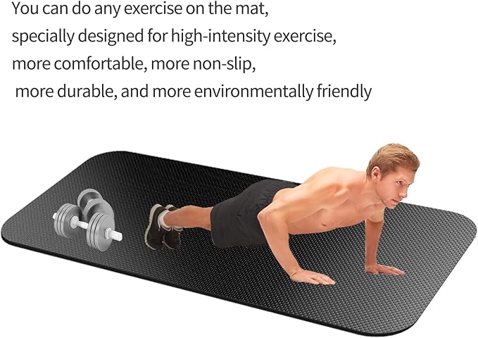 Large Exercise Mat,Exercise Equipment Mat,Treadmill Mat, Exercise Bike Mat, Workout Mats for Home Gym Mats Gym Flooring Rubber Workout Mat Fitness Mat Large Yoga Mat Cardio Mat for Weightlifting, Jump Rope, Non-slipping - Bloomnest