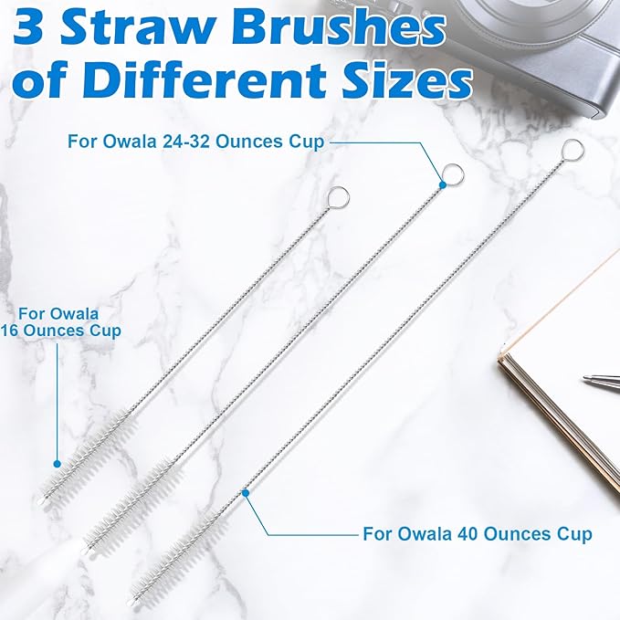 Palksky Water Bottle Cleaning Brush Kit, Brush and Straw Cleaner for Owala, 5 PCS Palksky