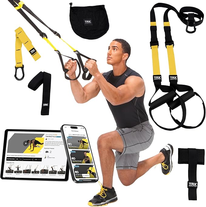 TRX PRO3 Suspension Trainer System, Durable Design for Cross-Training, Weight Training, HIIT Training & Cardio, Includes 3 Anchor Solutions for Indoor & Outdoor Home Gyms - Bloomnest
