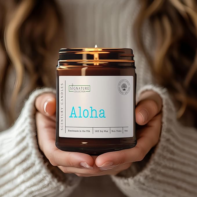Aloha Cactus Blossom Scented Candle, Many Scents to Choose from, All Natural Non-Toxic Soy Wax, Handmade in The USA(Aloha) - Bloomnest