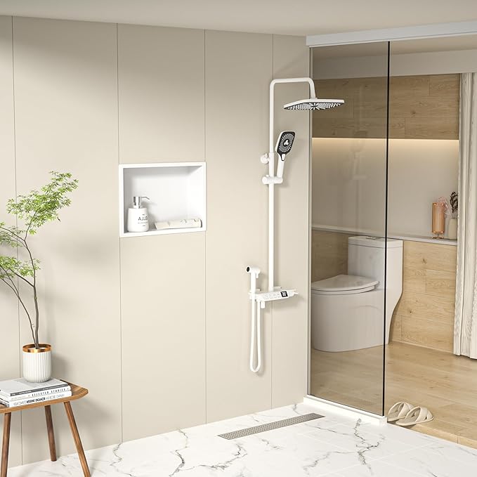 Stainless Steel Shower Niche 18" X 12" White No Tile Needed Niche Shower for Bathroom Storage Recessed Wall Shelf Over Mount Installation - Bloomnest