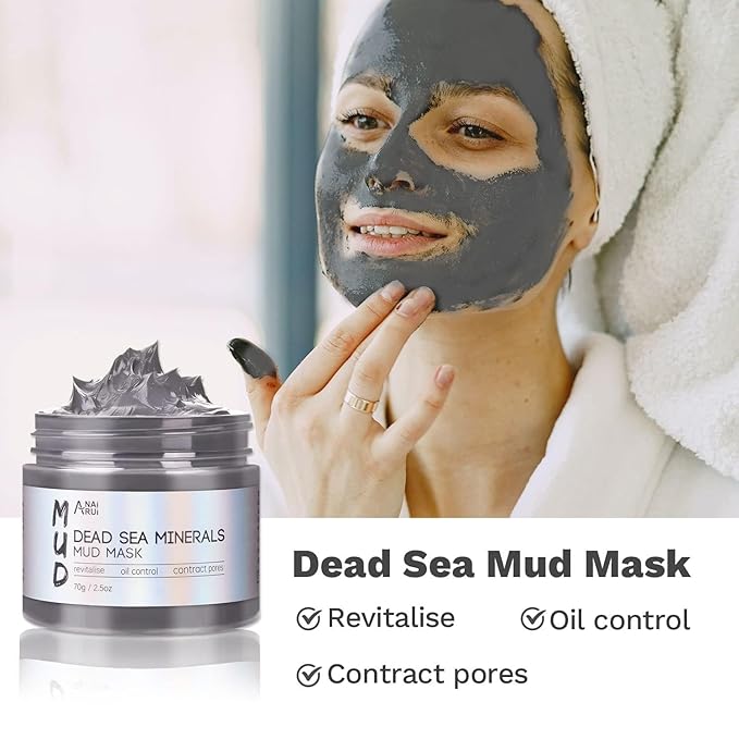 ANAI RUI 3 Pcs Face Mask Set - Turmeric Clay Mask - Green Tea Face Mask - Dead Sea Mud Mask for Oily Skin, Blackheads & Pores - Spa Gift Set Self Care Valentines Day Gifts for Women (2.5 oz Each) - Bloomnest