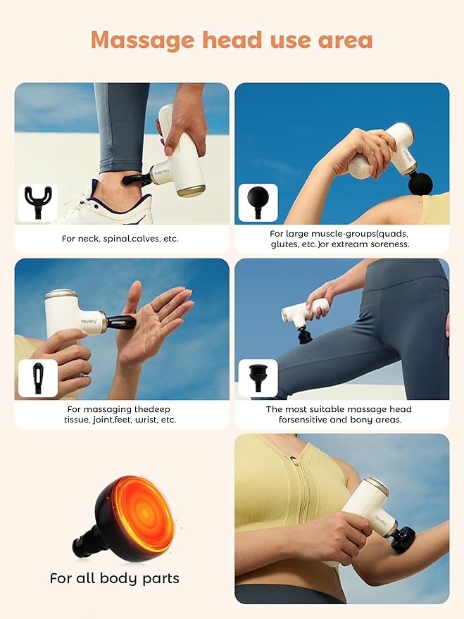 A1 Super Mini Massage Gun, Percussion Deep Tissues Muscle Massager (Heat-White) - Bloomnest