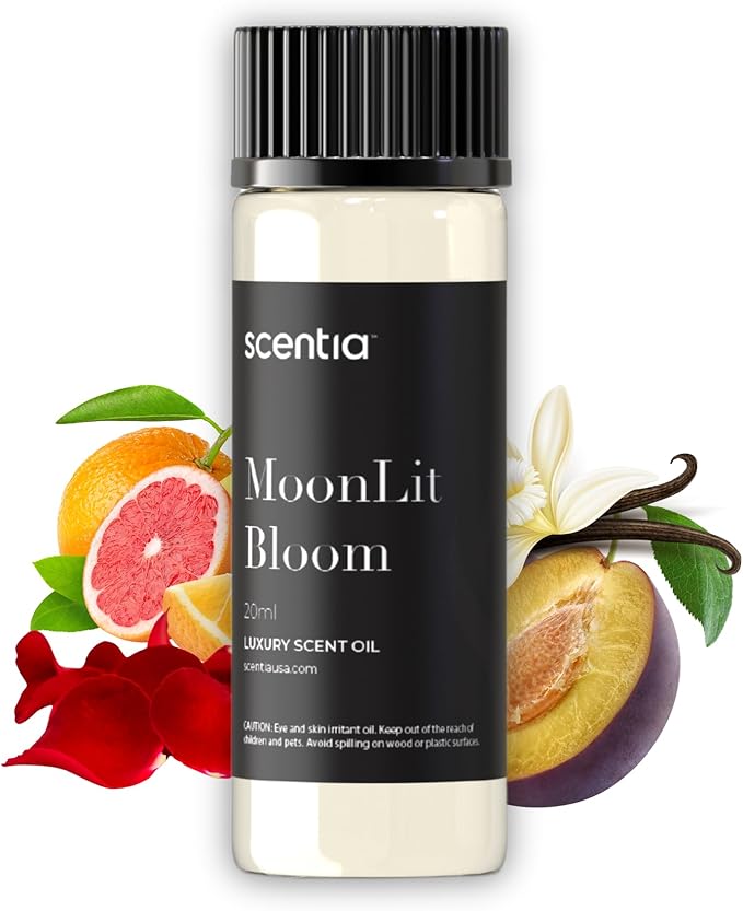 Moonlit Bloom Diffuser Oil | Romantic Essential Aromatherapy Oil for Love and Date Night | Valentine Collection with Rose Petal, Vanilla, Amber & Woods | 20ml | 0.67 Fl Oz, Thanksgiving Gift - Bloomnest