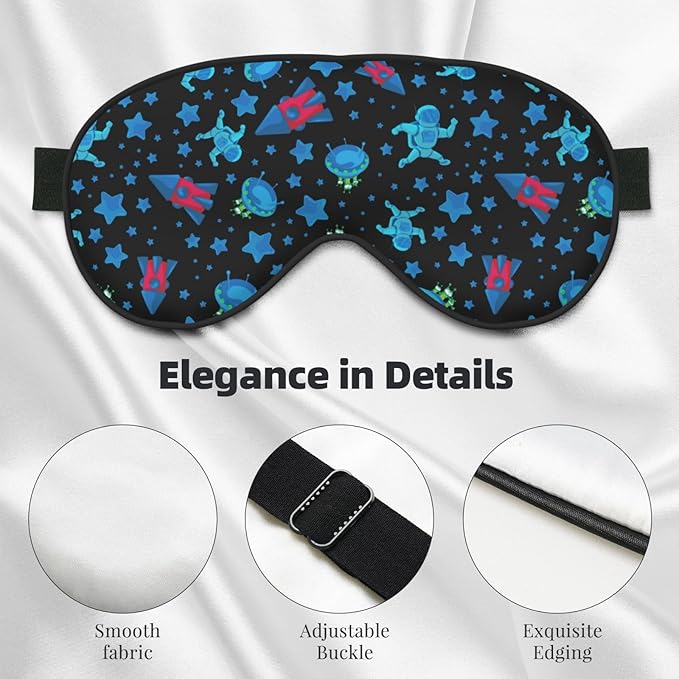 Sleep Eye Mask Astronaut in Outer Space Sleep Mask for Women Men Comfortable Eye Mask with Adjustable Strap Soft Eye Cover Blindfold for Travel Yoga Nap Shift Work - Bloomnest