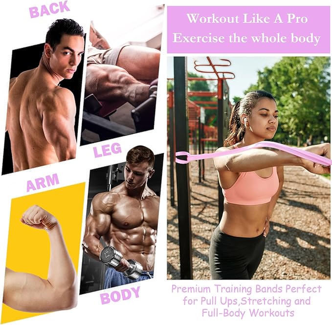 8 Pcs Resistance Bands Pull up Bands Pull up Assistance Bands Exercise Workout Bands for Working Out Muscle Training Physical Therapy Muscle Training Men and Women - Bloomnest