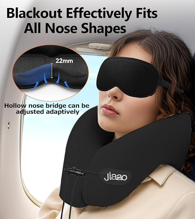 3D Contoured Sleep Mask, Light Blocking Eye Masks for Sleep, Breathable and Washable Sleeping Mask for Women Men, Adjustable Sleeping Eye Mask for Travel, Nap, Car and Office - Bloomnest