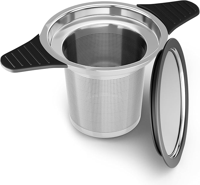 Reinmoson Large Tea Strainers & Filters for Loose Tea Single Cup, 304 Stainless Steel and Food Grade Silicone Extra Fine Mesh Tea Infusers for Loose Tea - Bloomnest