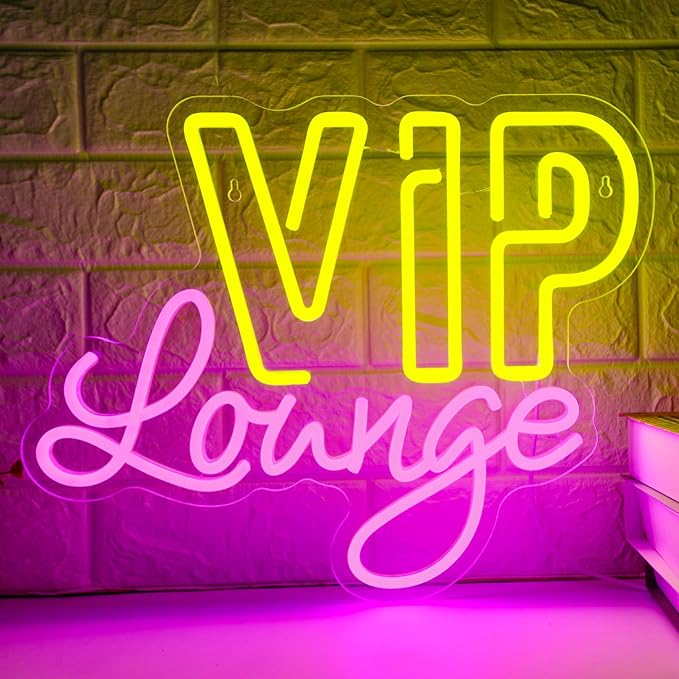 VIP Lounge Neon Signs for Wall Decor, VIP LED Neon Light Signs for Bar, Hotel, Cafe, VIP Room, Club, Business, Home Lounge Decoration, USB Powered - Bloomnest