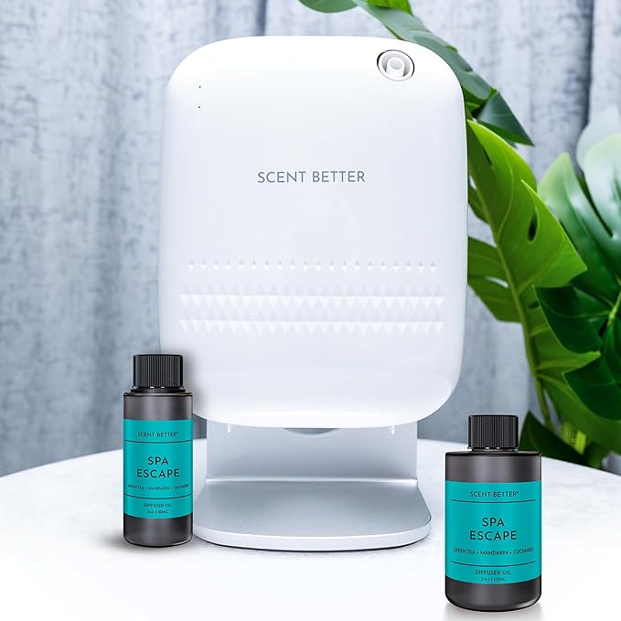 Scent Better Spa Escape Aroma Essential Oil Blend: an Aromatherapy Blend of Green Tea, Mandarin, and Cucumber for Ultrasonic Diffusers & Nebulizers (2 Fl Oz, 60 mL) - Bloomnest