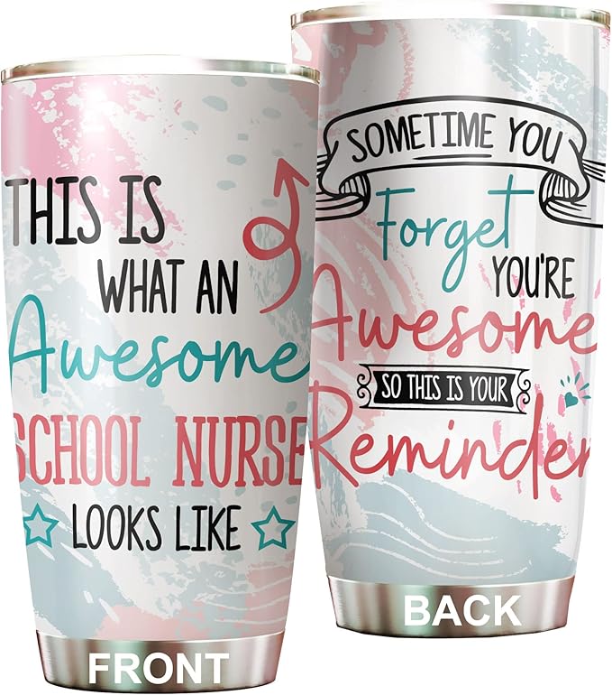 Stainless Steel 20oz Tumbler, Funny School Nurse Appreciation Gifts - Bulk For Birthday, Christmas, Nurses Day Gifts For Women, Men - Coffee Cup - Bloomnest
