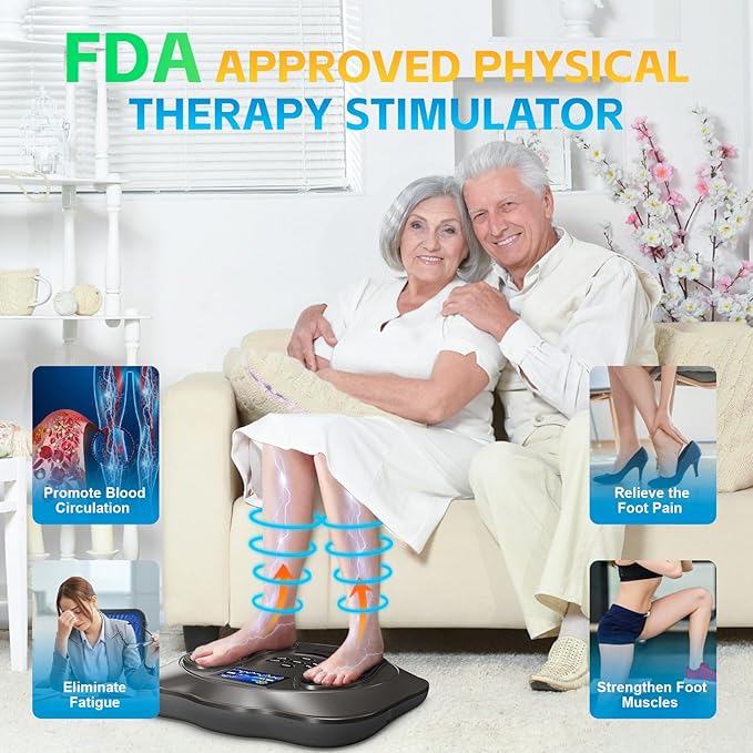 Electric Foot Stimulator, EMS & TENS Foot Massager for Neuropathy, Electric Feet Blood Circulation Machine, Improves Circulation,Relieves Body Pains - Bloomnest